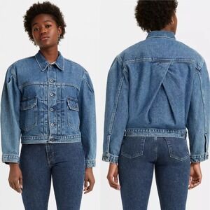 Levi's Made & Crafted Denim Sunray Trucker Jacket Button Front Blue Jacket Small